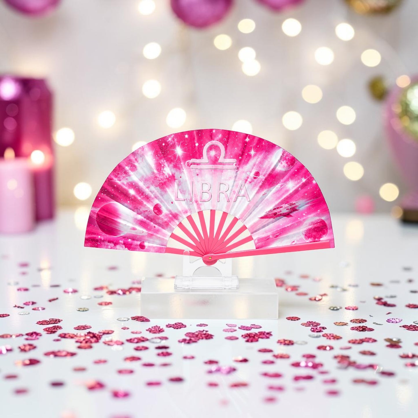 Libra Zodiac Clack Hand Fan