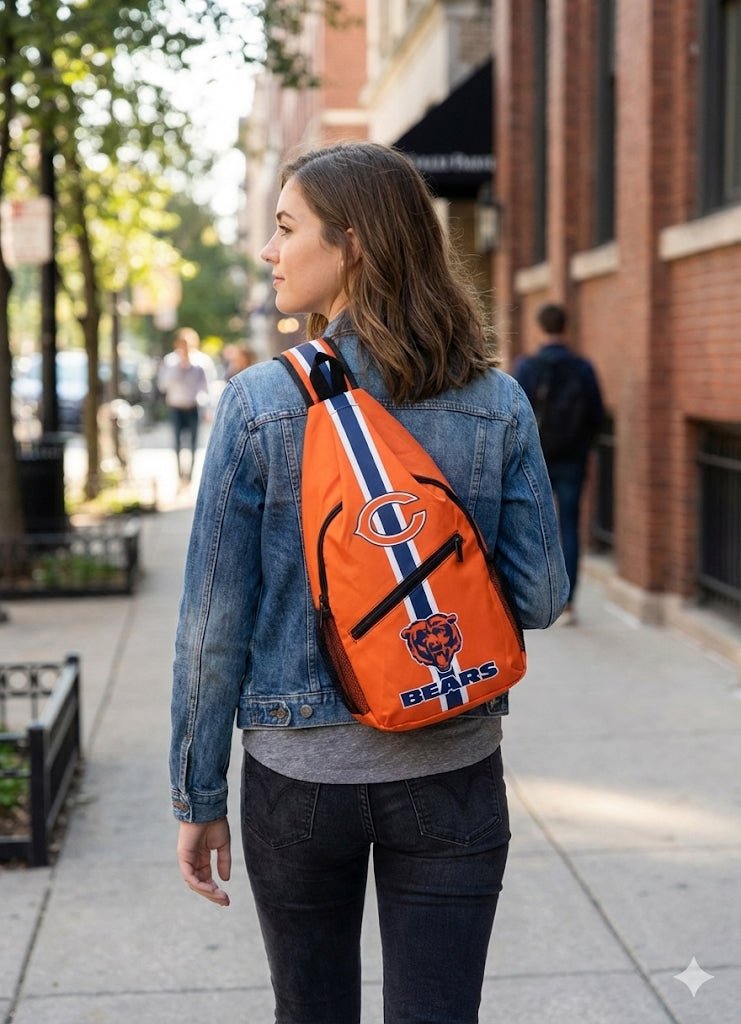 Chicago Bears Orange Sling Bag | Adjustable Football Crossbody Bag