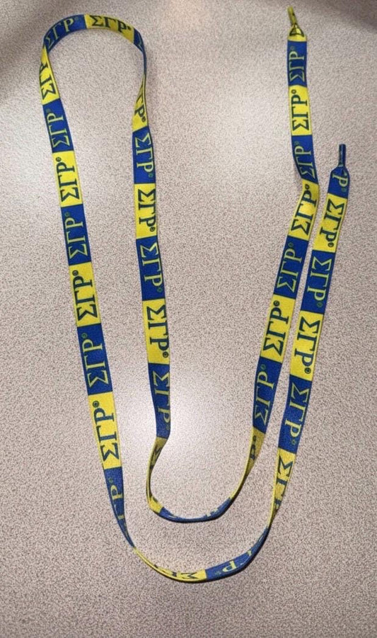 Sigma Gamma Rho Sorority Shoe Laces Royal Blue Gold 125x1.2cm