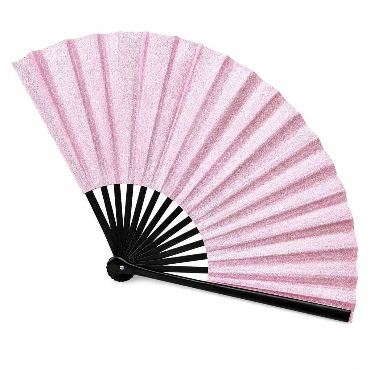 Pink Glitter Clack Fan | Oversized Rave Festival Hand Fan