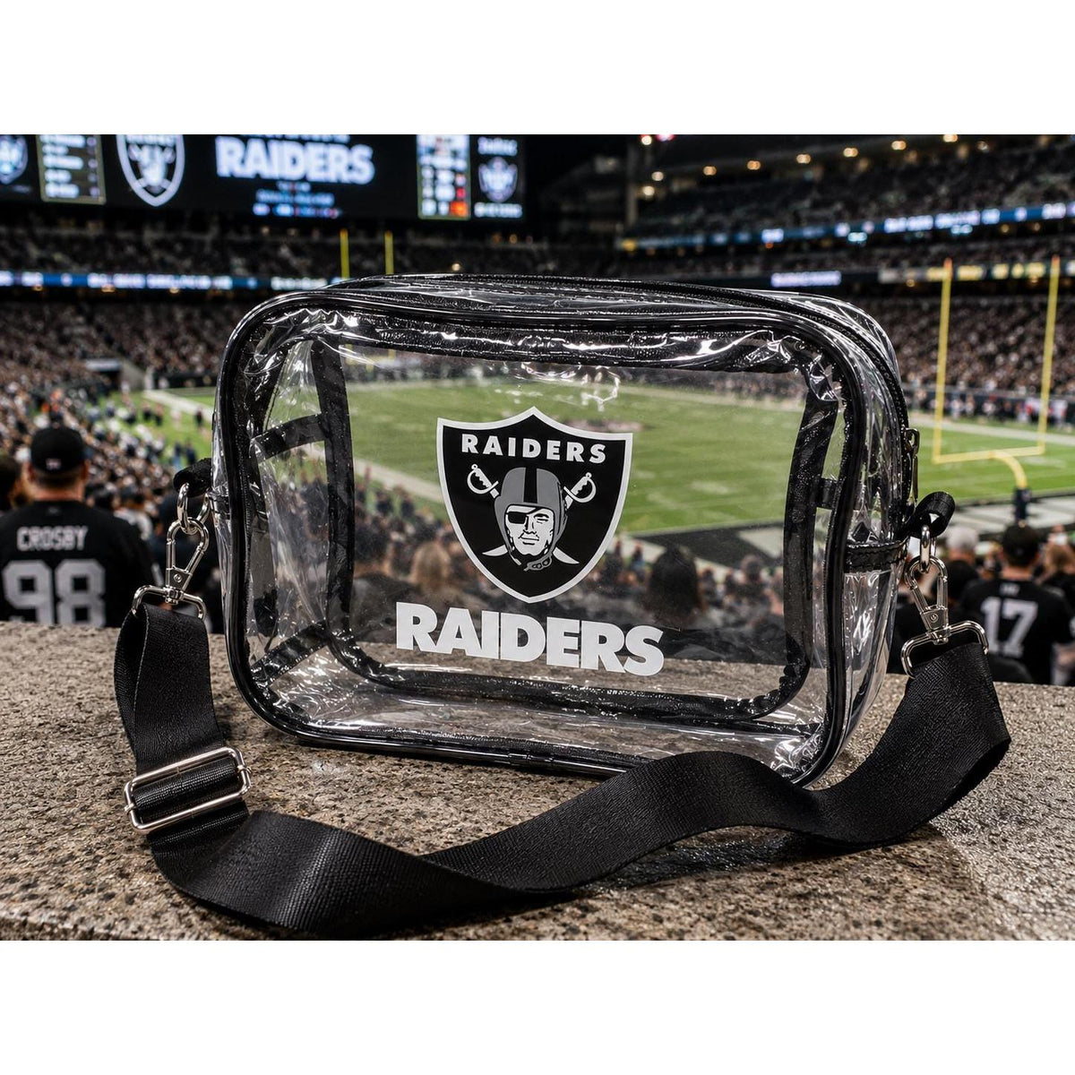 Las Vegas Raiders Black Clear Fanny Pack | Game Day Bag