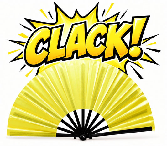 Bright Yellow Clack Fan | Line Dance Festival Hand Fan