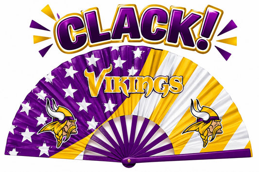 Minnesota Vikings Clack Fan | NFL Game Day Folding Hand Fan
