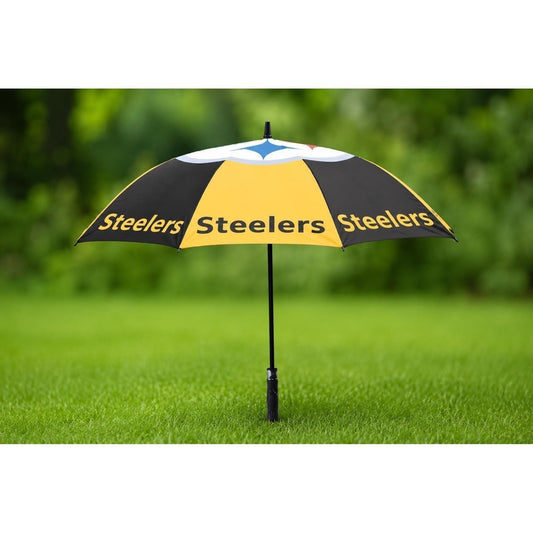 Pittsburgh Steelers Golf Umbrella Black Gold Large Canopy Rain Umbrella