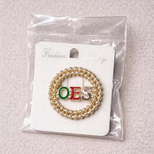 Order of the Eastern Star Pearl Brooch Pin | Multicolor