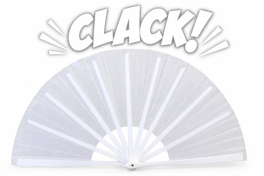 White Clack Fan | Folding Line Dance & Festival Hand Fan