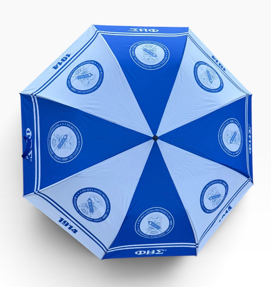 Phi Beta Sigma blue and white umbrella