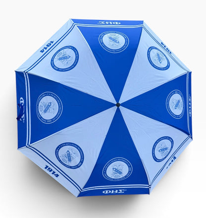Phi Beta Sigma blue and white umbrella