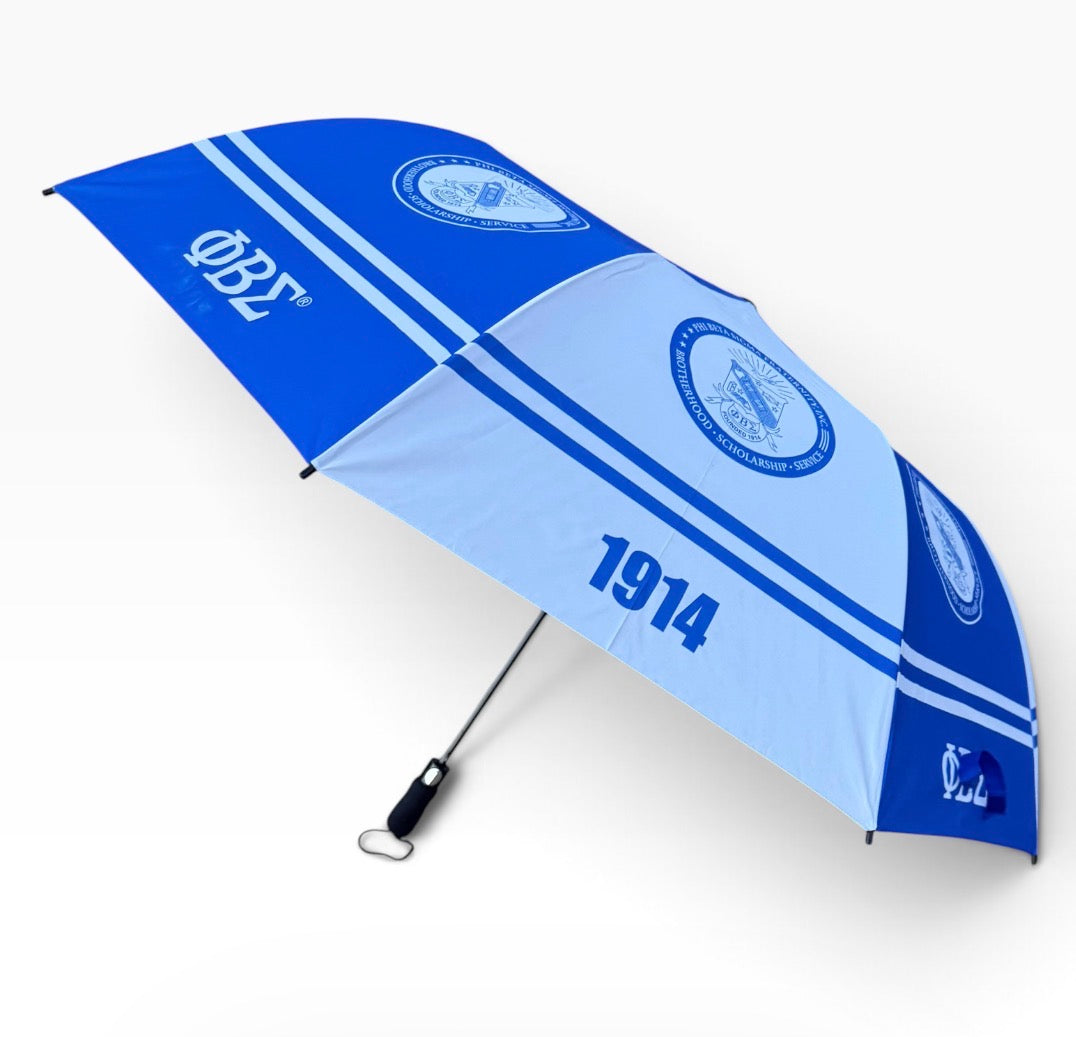 Phi Beta Sigma blue and white umbrella