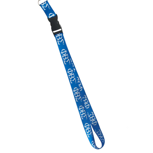 Phi Beta Sigma Lanyard | Blue & White Greek Letters