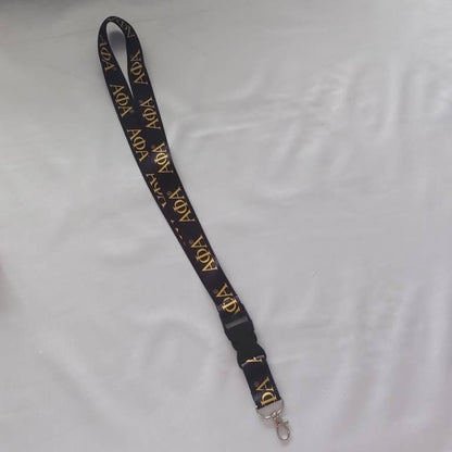 Alpha Phi Alpha Fraternity Lanyard – Greek Letter Black & Gold Keychain Holder
