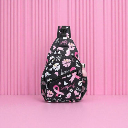 Breast Cancer Awareness Sling Backpack: Pink Ribbon Crossbody