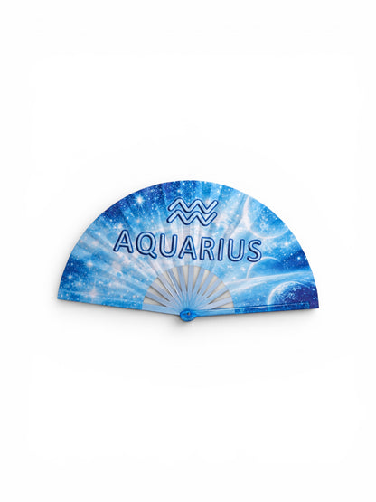 Aquarius Zodiac Clack Fan: Celestial Folding Hand Fan