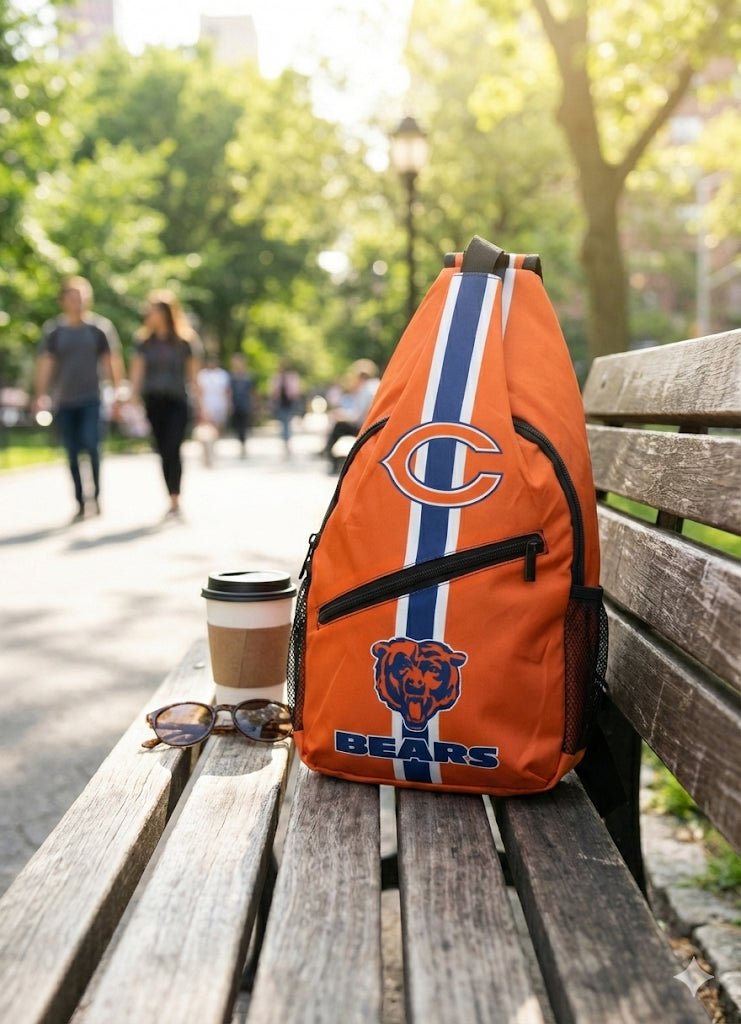 Chicago Bears Orange Sling Bag | Adjustable Football Crossbody Bag