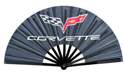 Corvette Clack Fan | Car Enthusiast Folding Hand Fan on white background