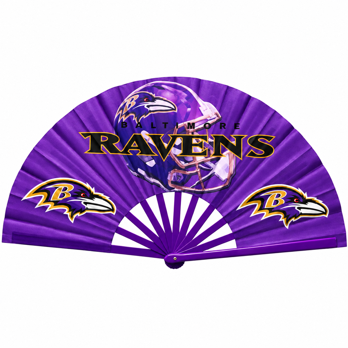 Baltimore Ravens Hand Fan - Purple NFL Folding Fan on white background