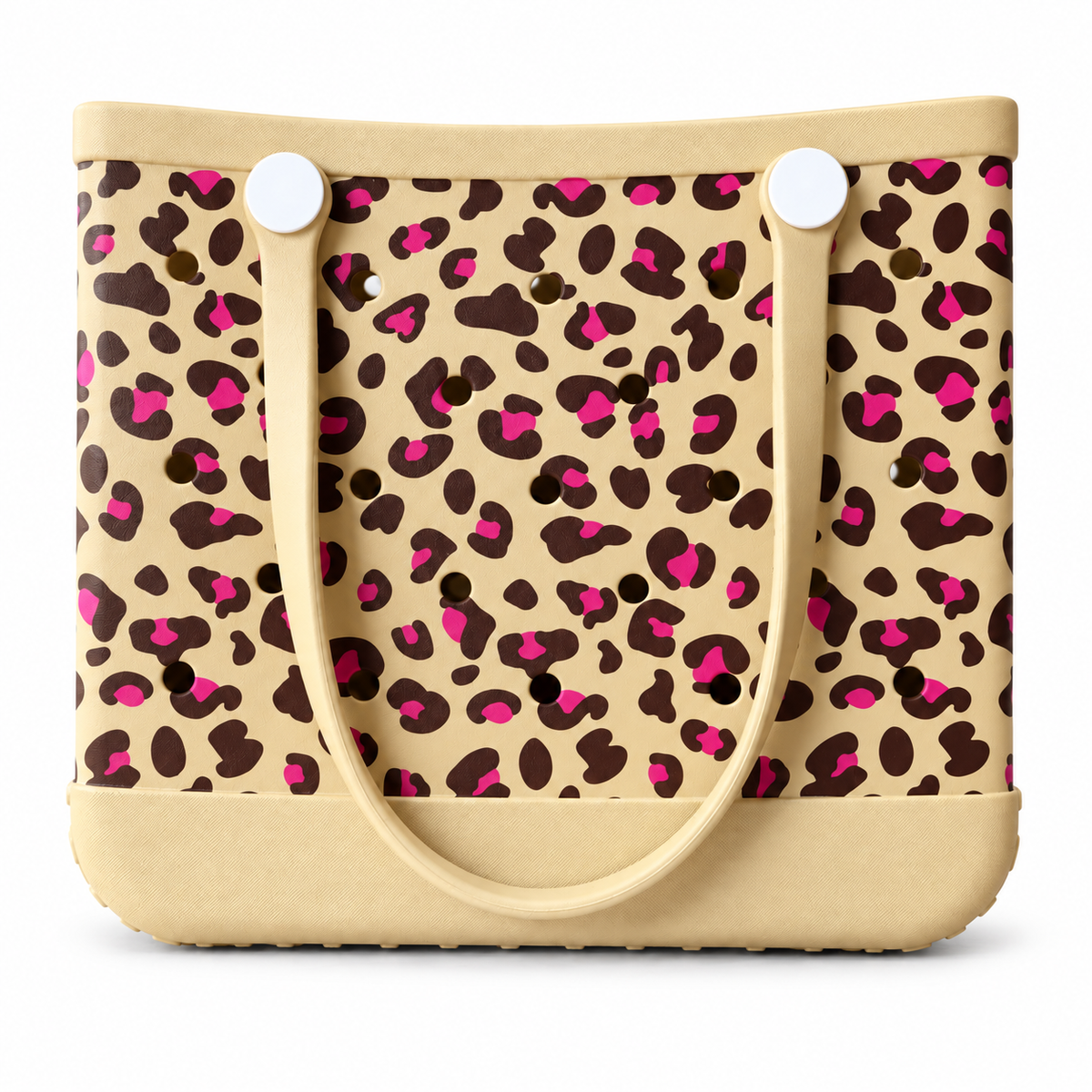 Leopard Print EVA Tote Bag on white background