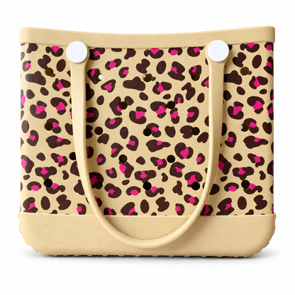 Leopard Print EVA Tote Bag on white background