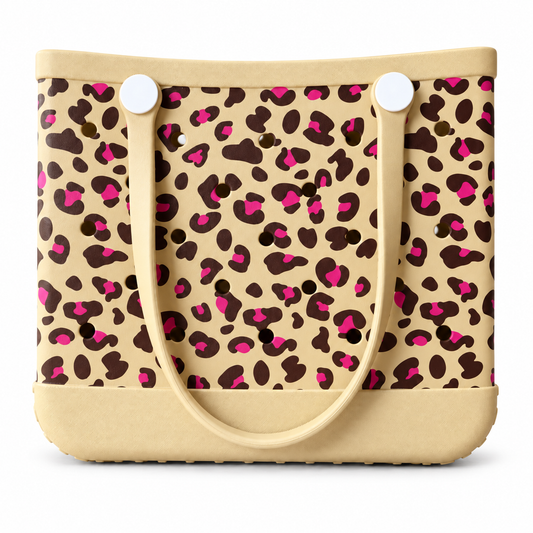 Leopard Print EVA Tote Bag on white background