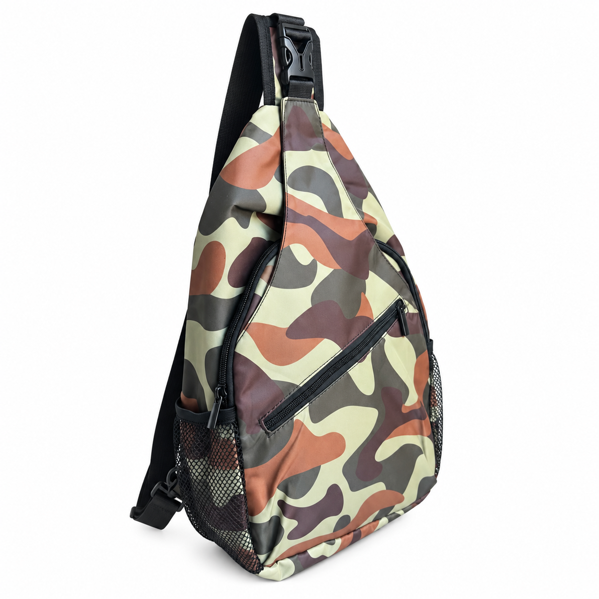 Camo Sling Bag | Adventure Travel Crossbody Bag on white background