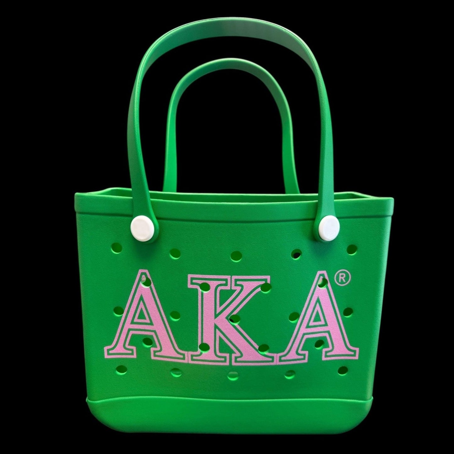 AKA EVA Tote Bag : Green & Pink Sorority Bag