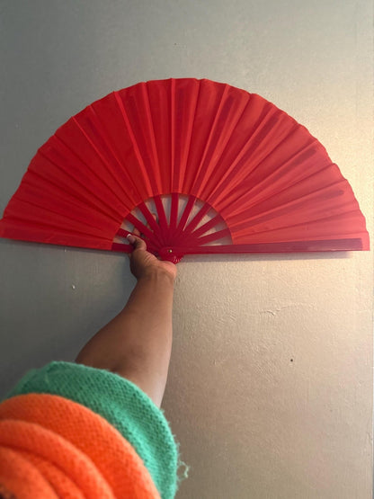 Red Clack Fan: Line Dancing Festival Folding Hand Fan