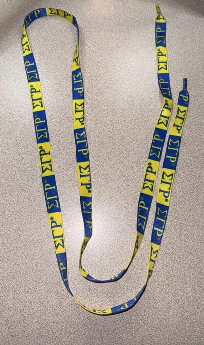 Sigma Gamma Rho Sorority Shoe Laces Royal Blue Gold 125x1.2cm