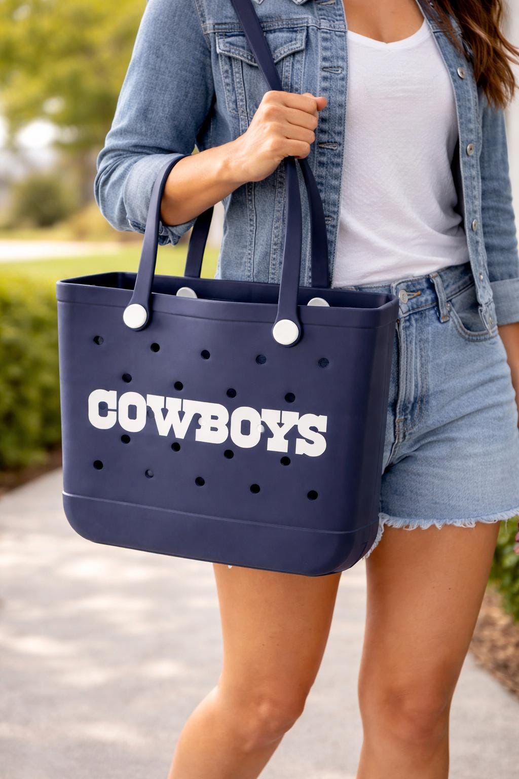 Cowboys Tote Bag Bogg Bag - Navy