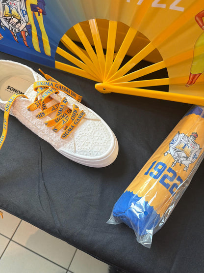 Sigma Gamma Rho Sorority Shoe Laces Royal Blue Gold 125x1.2cm