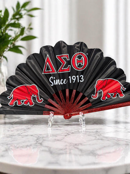 Delta Sigma Theta Elephant Folding Clack Fan
