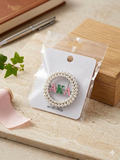 AKA Pearl Brooch Pin