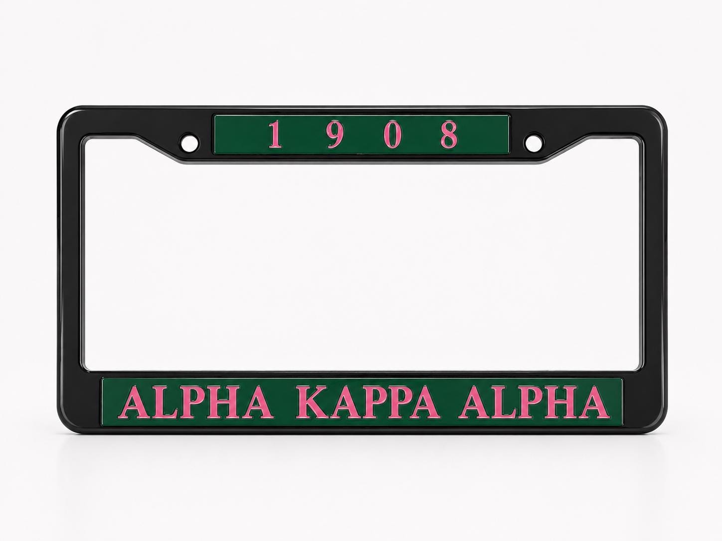 AKA License Plate 1908 Green and Pink