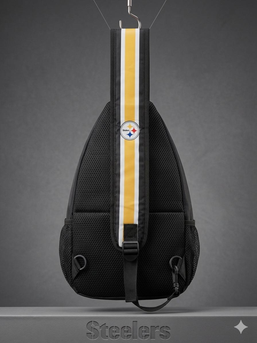 Pittsburgh Steelers Crossbody Sling Bag - Black NFL Shoulder Bag