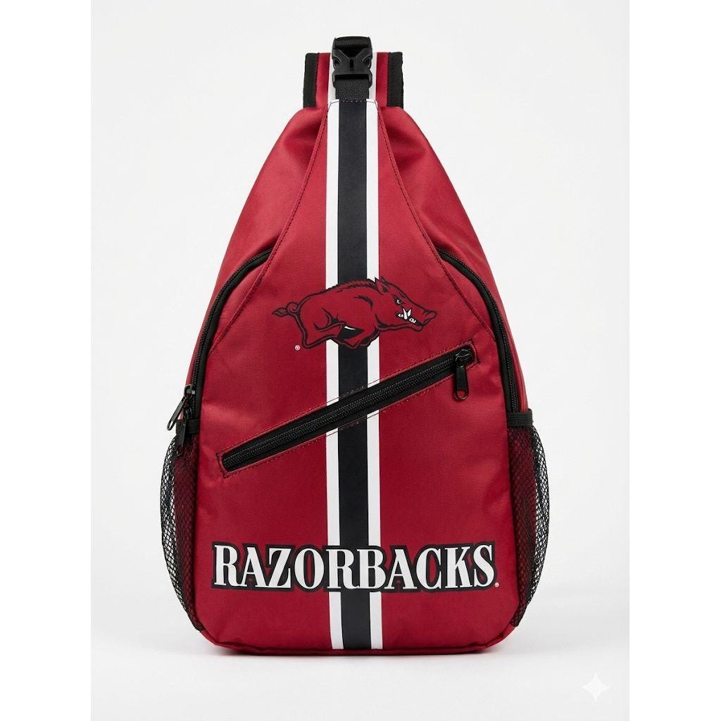 Arkansas Razorbacks Waterproof Crossbody Sling Bag - Red NFL Shoulder Bag