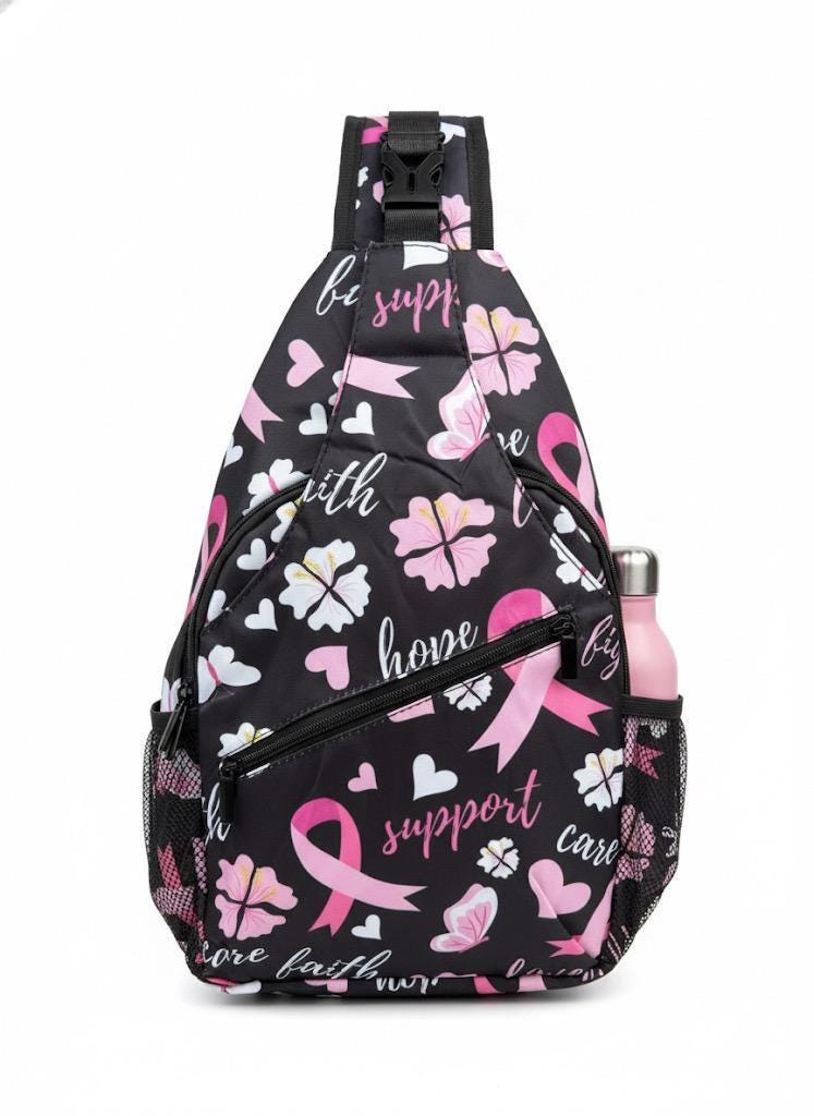 Breast Cancer Awareness Gift Set — Pink Ribbon (Sling Bag + Clack Fan)