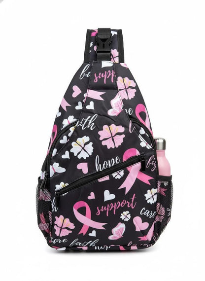 Breast Cancer Awareness Gift Set — Pink Ribbon (Sling Bag + Clack Fan)