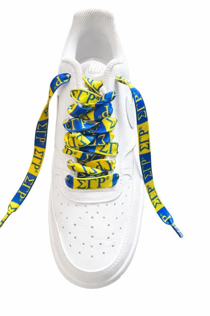 Royal blue and gold Sigma Gamma Rho shoelaces