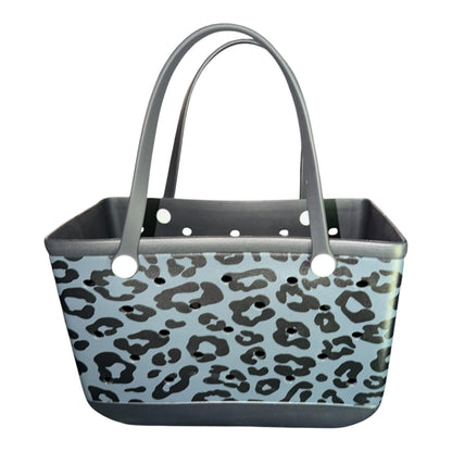 Large Black Leopard EVA Tote Bag