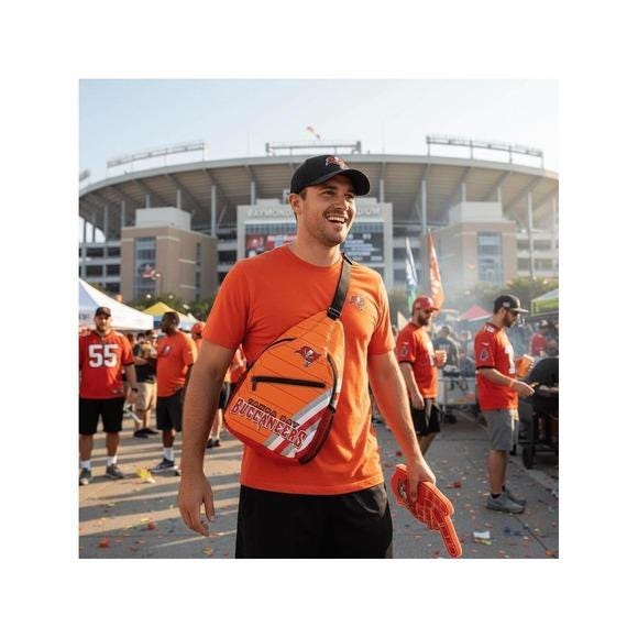 Tampa Bay Buccaneers Orange Sling Bag | Adjustable Football Crossbody Bag