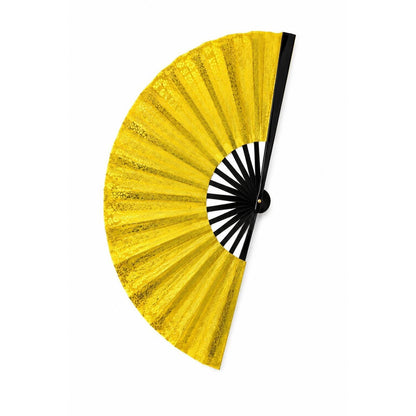 Gold Glitter Clack Fan: Elegant Folding Hand Fan
