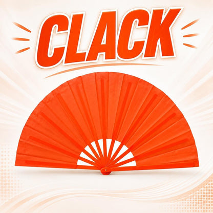 Orange Clack Fan: Boots on Ground Line Dancing Fan