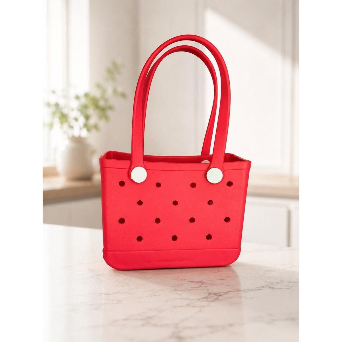 Mini Red EVA Tote Bag | Pool Carryall for Kids