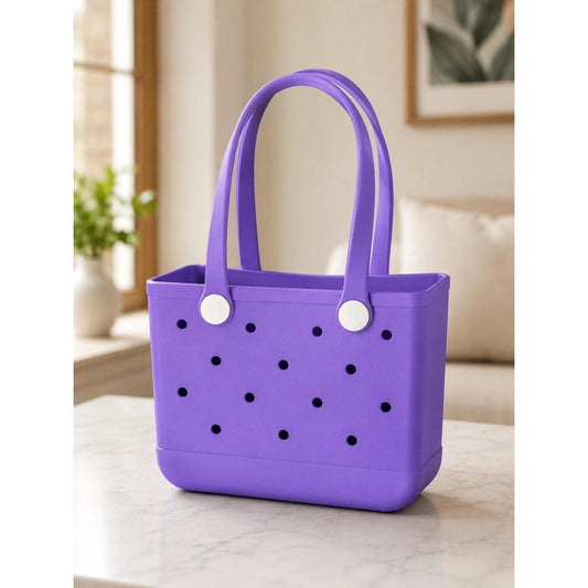 Mini Purple EVA Tote Bag | Pool Carryall