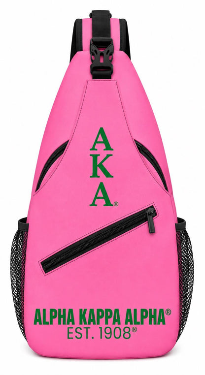 Alpha Kappa Alpha Sling Bag, AKA Crossbody Bag, Sorority Pink Backpack, AKA Sister Gift