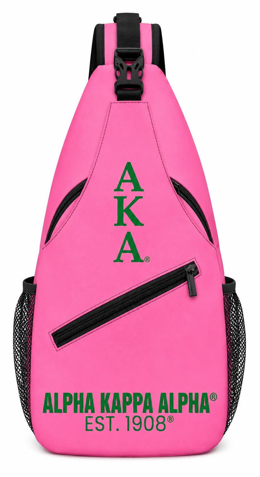 Alpha Kappa Alpha Sling Bag, AKA Crossbody Bag, Sorority Pink Backpack, AKA Sister Gift