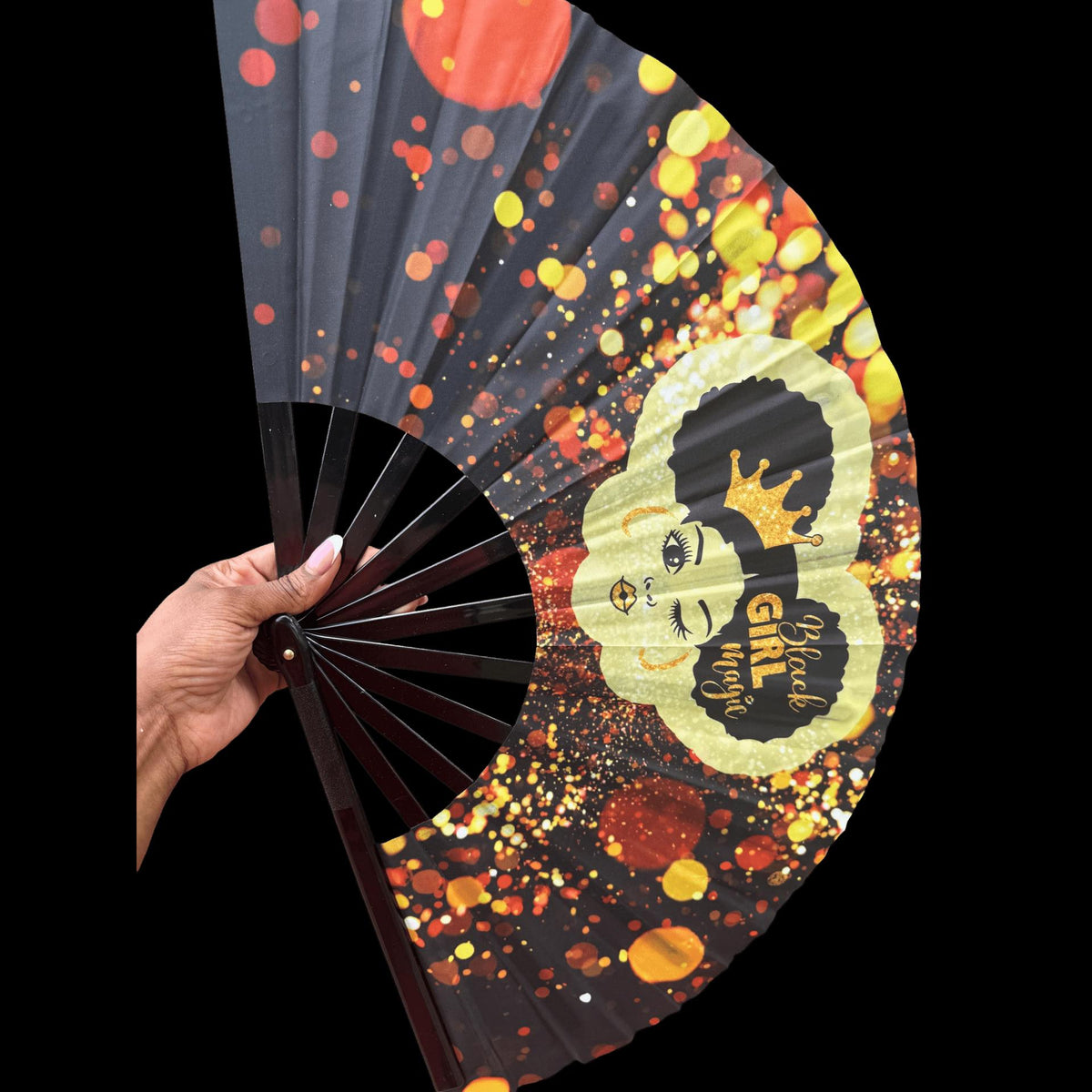 Black Girl Magic Clack Fan: Melanin Poppin' Folding Fan