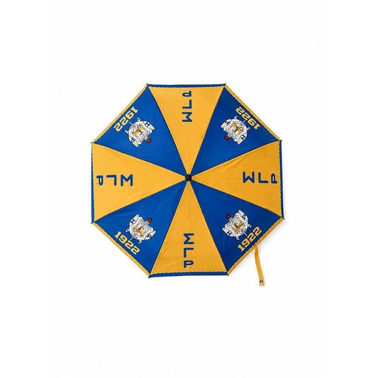 Sigma Gamma Rho Umbrella, SGRho 1922 Blue Gold Folding Umbrella, Sorority Rain Umbrella, Greek Sister Gift
