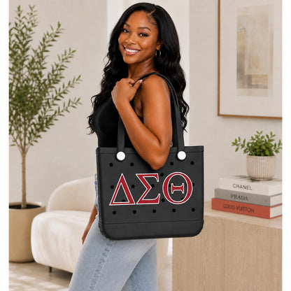 Delta Sigma Theta EVA Tote Bag | Black Beach Carryall