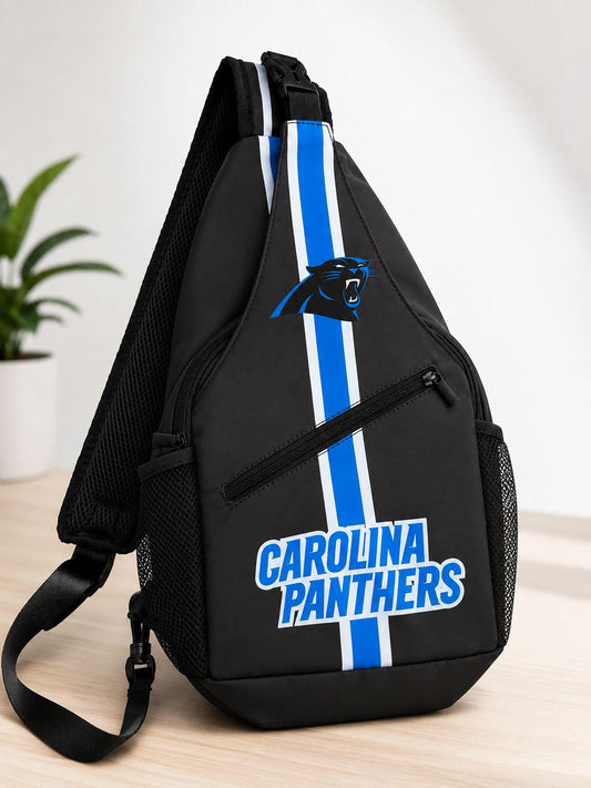 Carolina Panthers Black Sling Bag | Adjustable Crossbody Bag