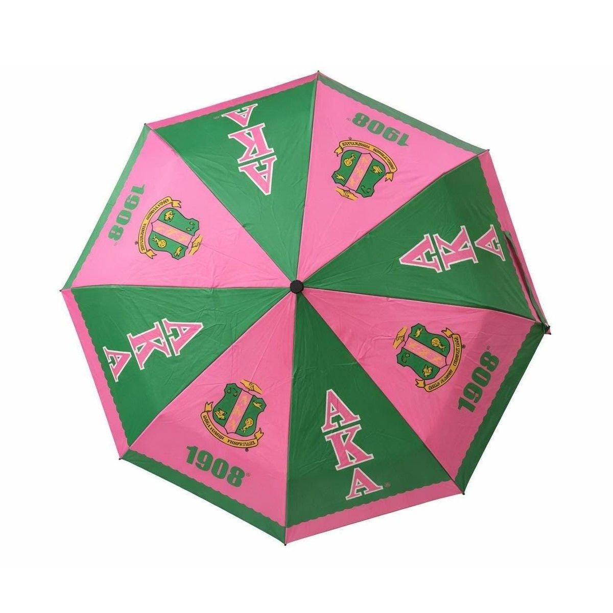 Alpha Kappa Alpha Folding Umbrella Pink Green Compact Rain Umbrella